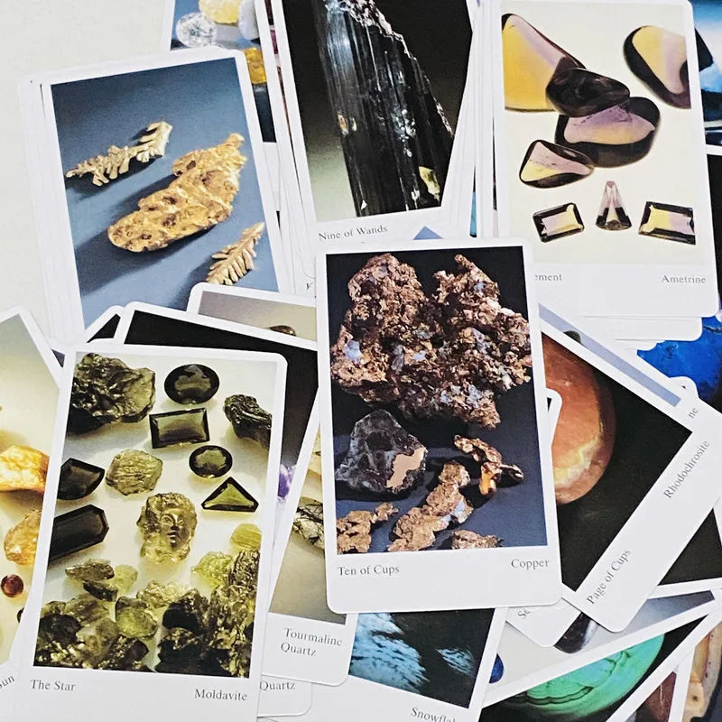 🔮 The Tarot of Gemstones and Crystals – 78-Card Deck with Instruction Booklet, Featuring Photographs of Nature’s Most Beautiful Crystals and Stones, Perfect for Intuitive Divination and Spiritual Connection