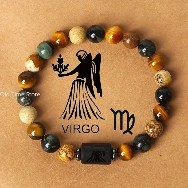 🐅 The "Cosmic Warrior" Zodiac Bracelet: Golden Tiger Eye Constellation Talisman (Men & Women)