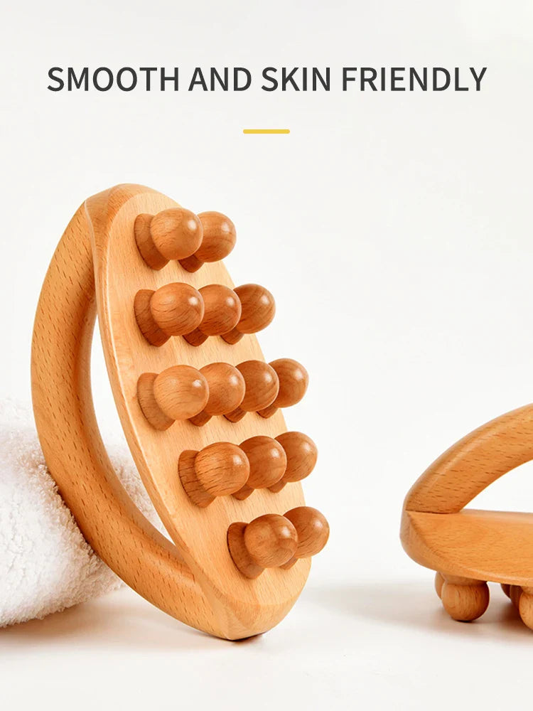 Wood Therapy Fascia Release Massage Tools – Wooden Massage Brush & Gua Sha Body Sculpting Tool for Smooth Meridians and Deep Tissue Relief﻿