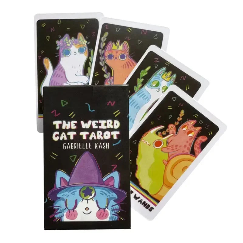 The Weird Cat Tarot – 78-Card English Tarot Deck & Guidebook for Divination, Family Party & Board Game