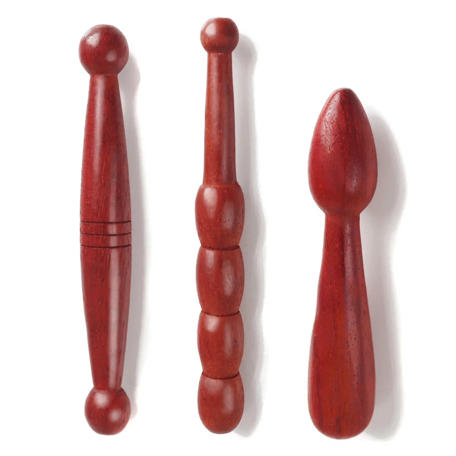 Wood Massage Stick – Natural Rosewood Thai Acupoint Reflexology Tool for Full Body Deep Tissue Relaxation﻿ 3 piece suit