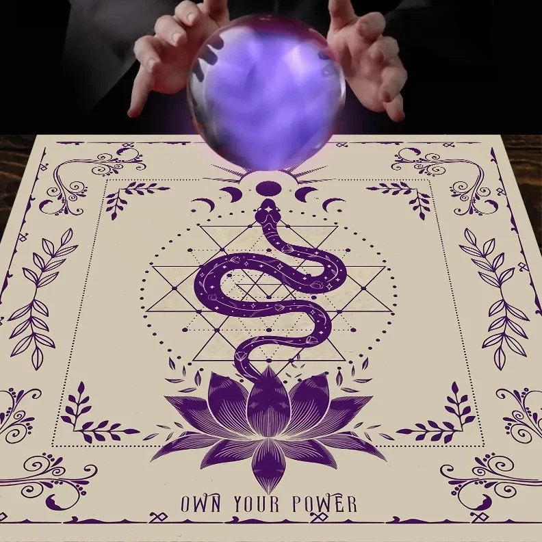 🃏 Mandala Tree of Life Tarot Tablecloth – Sea Velvet Square Butterfly Altar Cloth for Tarot Readings, Terrace Dining & Multi-Purpose Mystic Decor 032