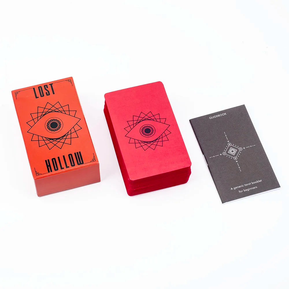 🕯️ Lost Hollow Tarot – 80-Card Divination Deck with Red Gilded Edges & Guidebook