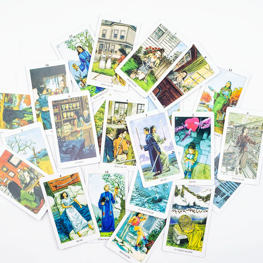🌿 Russian Pagan Tarot Deck – Intricate 78-Card Set Featuring Mythical and Spiritual Visions for Deep Divination and Social Fun