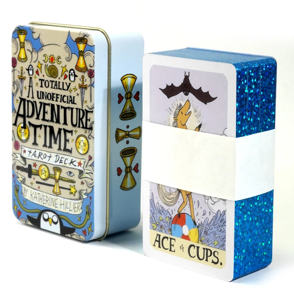Adventure Time Tarot Deck – 78 Gold-Plated Cards in Premium Metal Tin