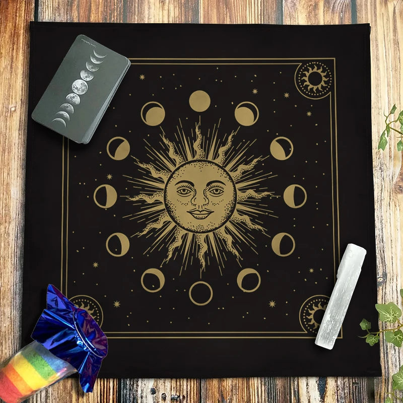 🔥Pentagram Tarot Tablecloth | Pagan Velvet Altar Cloth & Oracle Card Pad – Spiritual Crystal Pendulum, Witchcraft Divination & Astrology