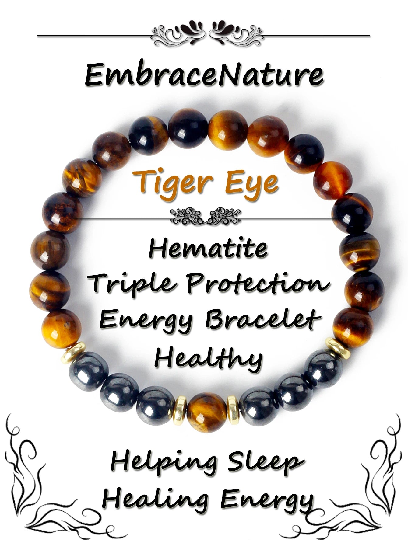 ✨ Tiger Eye & Hematite Beaded Bracelet – Courage, Protection & Grounding Energy – Natural Stone Healing Jewelry for Strength & Balance 5 Yellow TigerEye