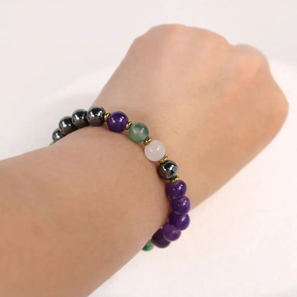 💎 Elegant Natural Healing Crystal Bracelet for Women: Stress & Anxiety Relief Gemstone Jewelry – The Perfect Self-Care Gift for Mom, Grandma & Sister