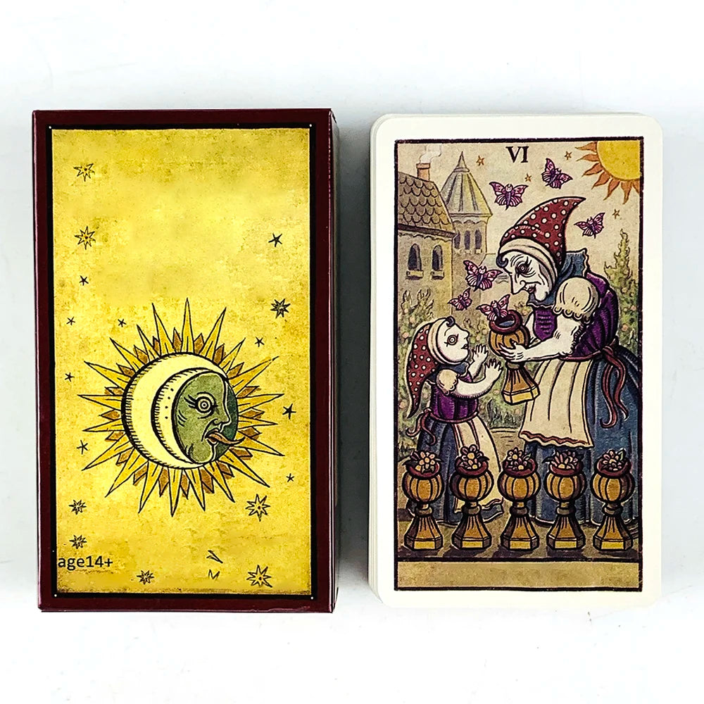 🌟 Hot-Selling Tarot Cards Deck – 78Pcs English Version for Fate, Fortune Telling & Divination | Family Gathering & Board Game Perfect for Halloween & Christmas Gifts