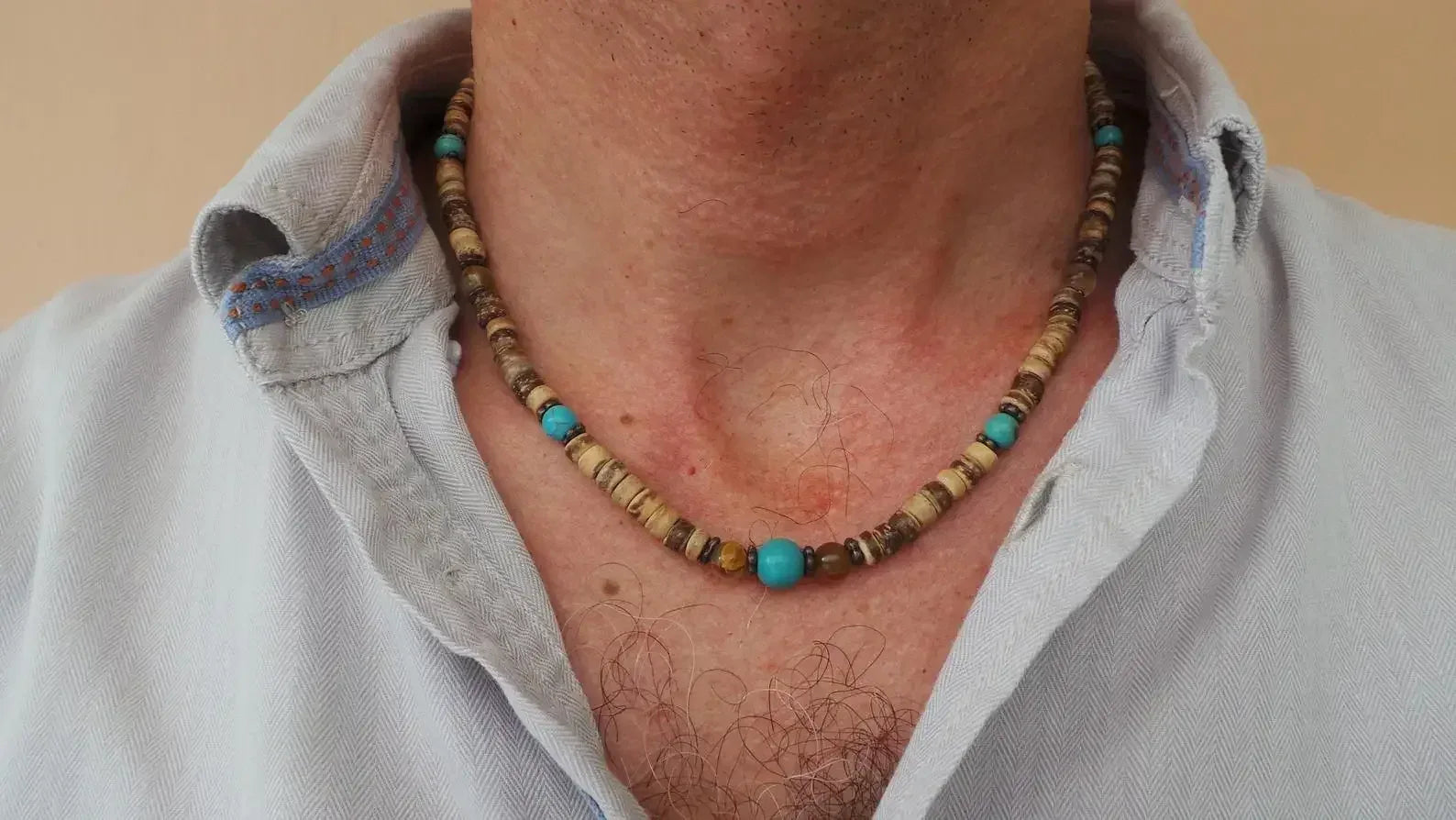 ✨ Men’s Gemstone Necklace – Black Agate & Hematite Cube Beads – Bold Style and Spiritual Protection A17