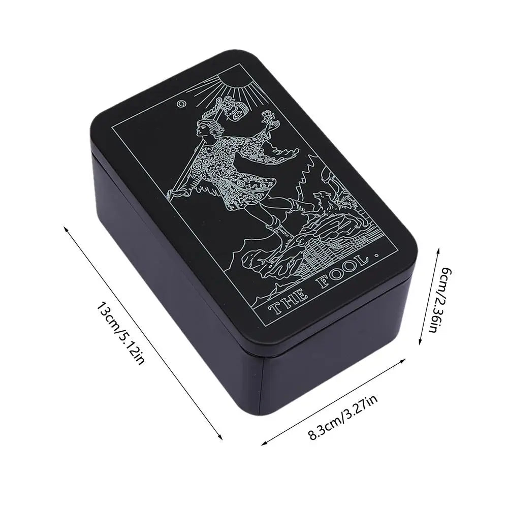 Tarot Cards Box Iron Case Holder for Card Deck Storage Portable Tarot Organizer Storage Case Holder Box For Tarot Cards And Game A