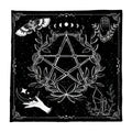 🎲 Square Shape Pendulum Divination Altar Tablecloth | Tarot Pad & Rune Table Cloth – Astrology Oracle Board Game Mat F
