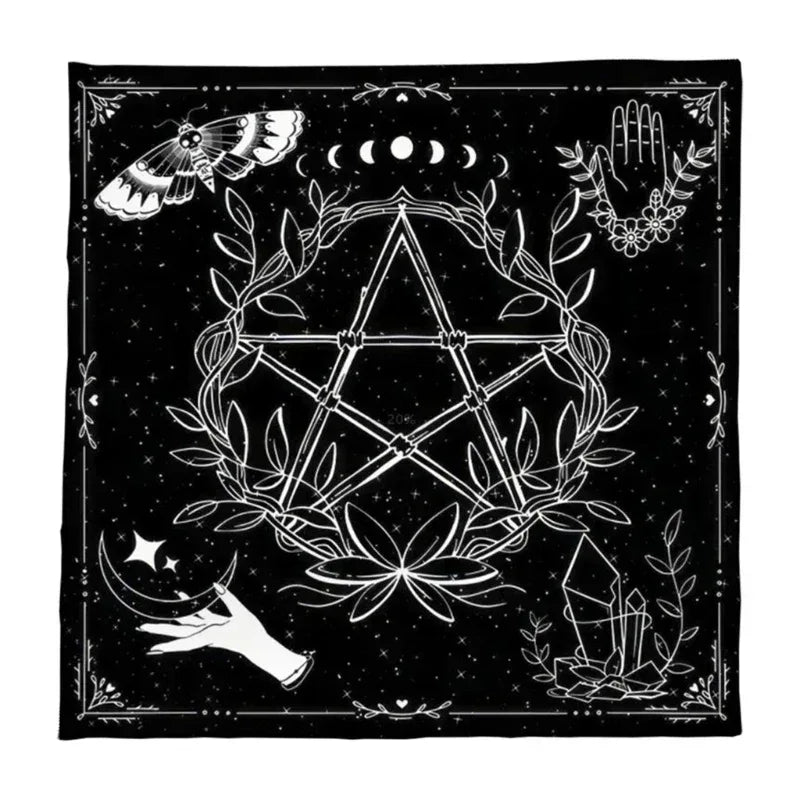 🎲 Square Shape Pendulum Divination Altar Tablecloth | Tarot Pad & Rune Table Cloth – Astrology Oracle Board Game Mat F