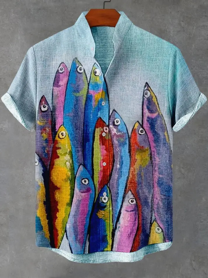 ✨ Coastal Life 3D Panoramic Graphic Shirt: Men’s Ultra-Relaxed Loose Fit Hawaiian Top with High-Definition Seaside Print & Breathable Vacation Fabric (2026 Edition)
