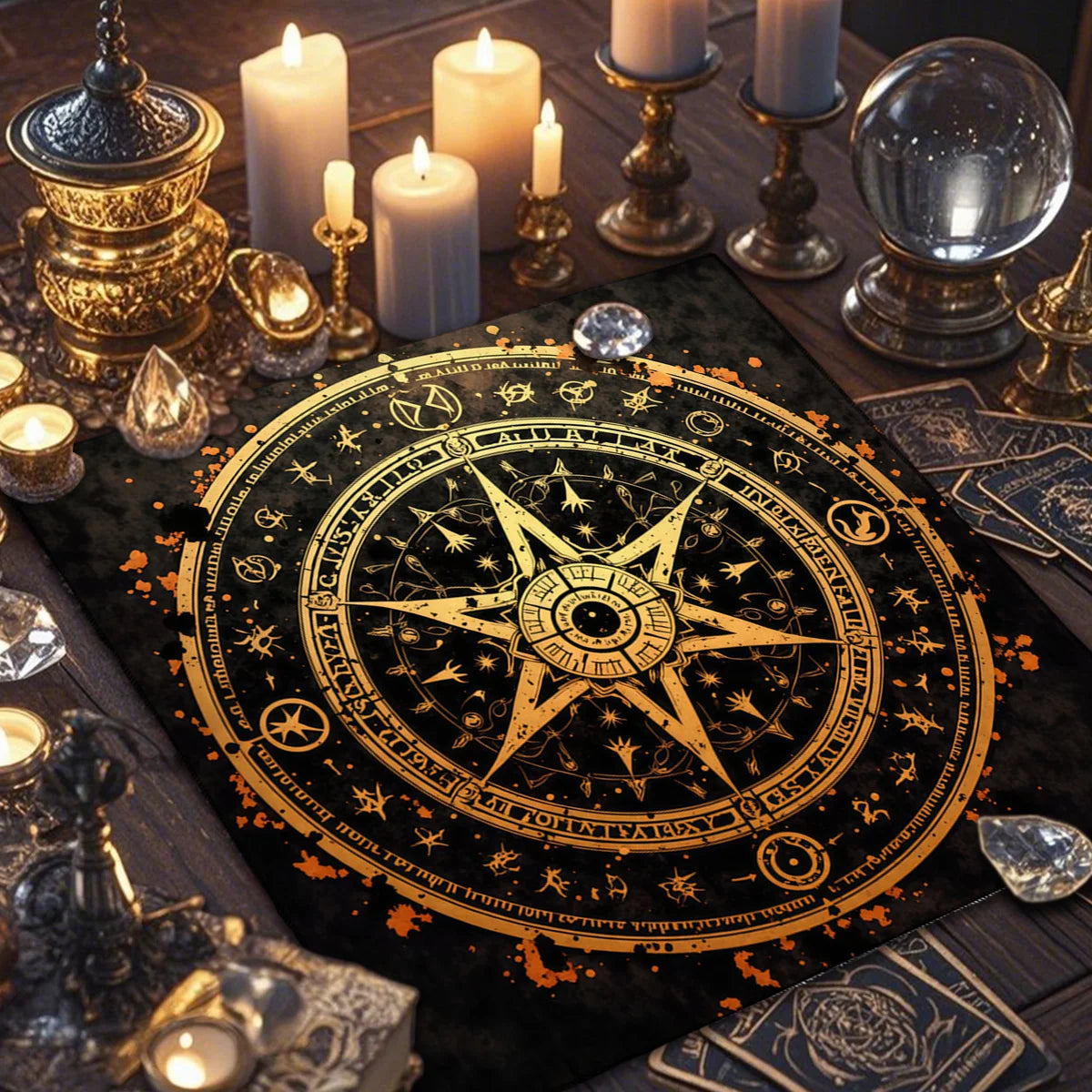 🃏 Creative Astrology Tarot Tablecloth – Altar Ritual Cloth & Party Decoration, A Perfect Gift for Tarot and Zodiac Enthusiasts