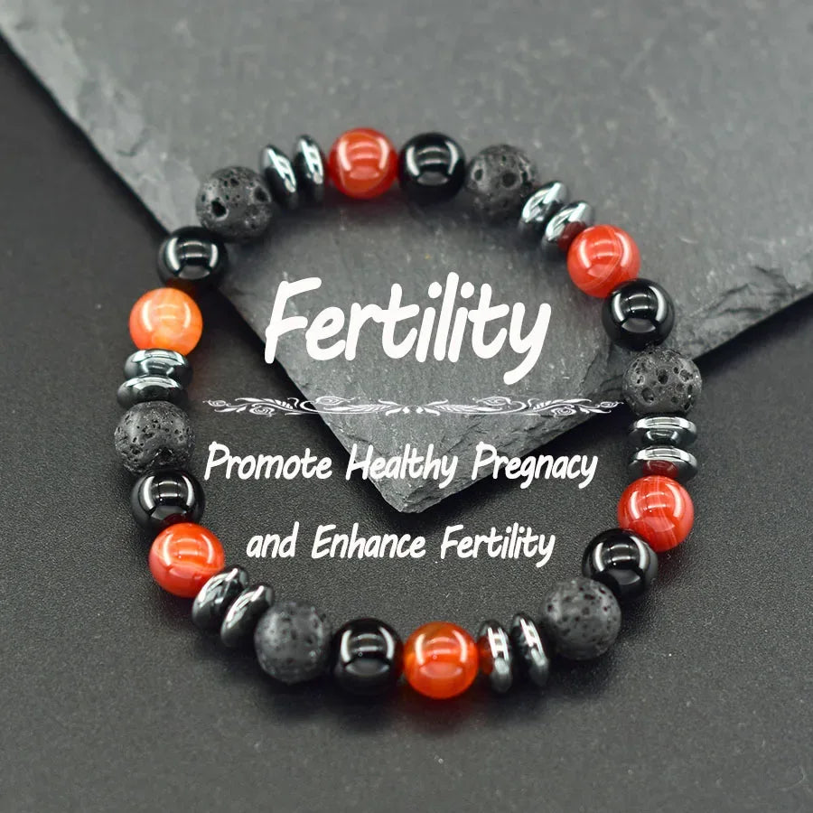 ✨ Natural Sparrow Stone and Black Volcanic Onyx Beads Bracelet – Classic Unisex Jewelry for Capillary Function and Immunity Enhancement 4 Red Agate 8 mm Beads