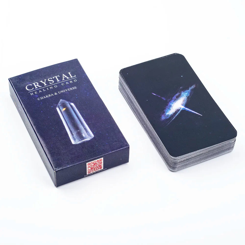 Crystals Healing Cards – 60-Card English Oracle Deck with Crystal & Zodiac Cards for Divination & Party Games