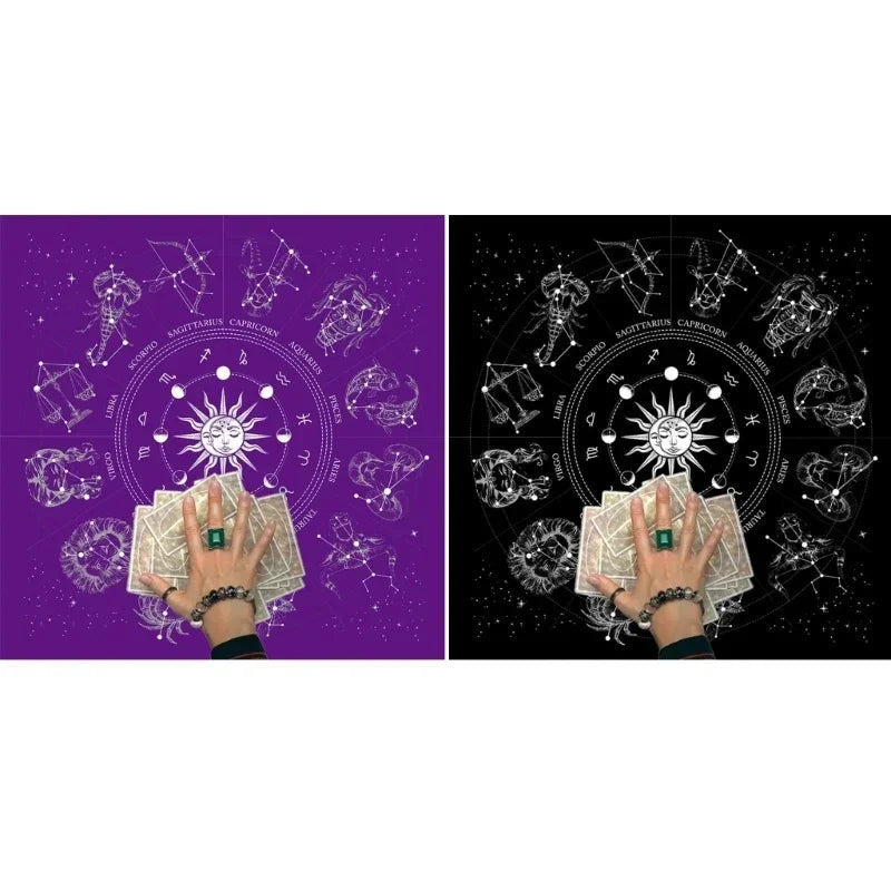 🎲 Square Shape Pendulum Divination Altar Tablecloth | Tarot Pad & Rune Table Cloth – Astrology Oracle Board Game Mat