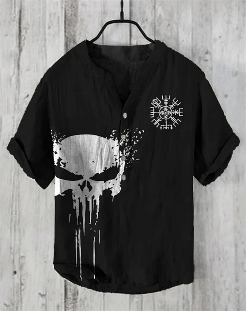 🎨 The Pure Linen Art Edition: Premium Men’s 100% Organic Linen Shirt – High-Definition Digital Art Print, Ultra-Breathable Natural Fiber, and Sophisticated Modern-Fit Summer Button-Down SW899