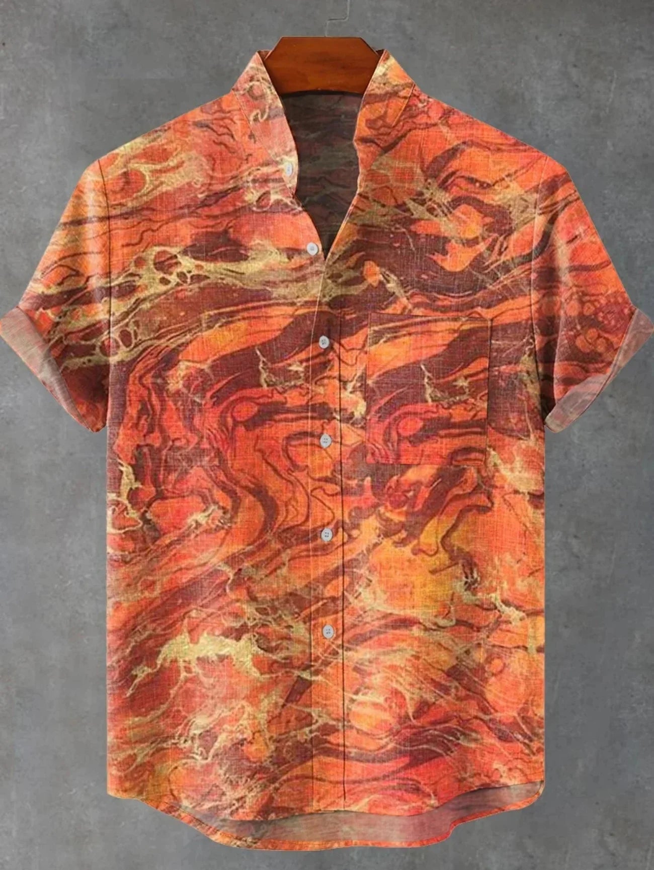 🌿 The Ethno-Luxe Heritage Linen Shirt: Premium Men's Casual Short-Sleeve Top – High-Definition Ethnic Artistic Print, Breathable Organic Cotton-Linen Fabric, and Sophisticated Button-Down Tailoring YHBKYF11