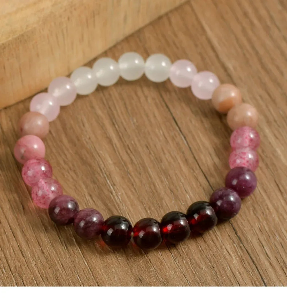 ✨ Pink Amethyst Cubic Self-Love Bracelet – Beautiful Handmade Natural Stone Beaded Bangles – Perfect Couple Love Gifts