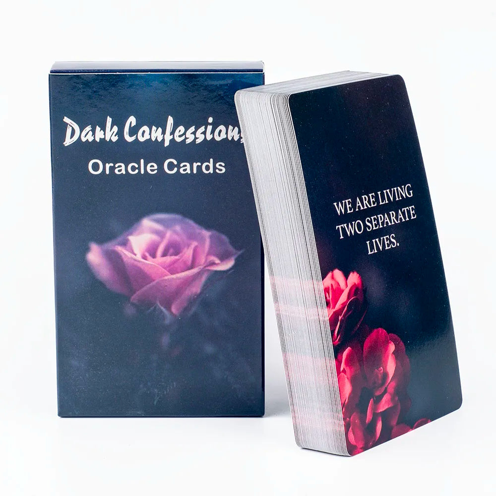 Dark Confession Oracle Cards – 50-Card Twin Flame & Love Keywords Deck with Messages for Psychic Divination and Board Games