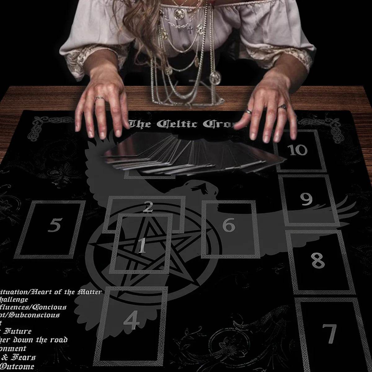 Celtic Cross Altar Cloth - Luxe Tarot Mat for Spiritual Practice TLB (669)
