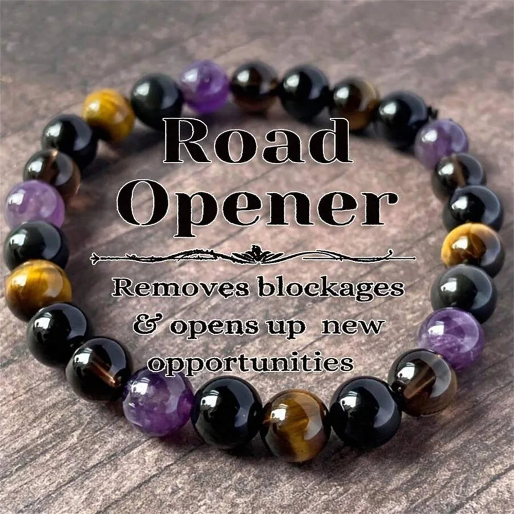 🐅 Vintage Natural Stone Tiger’s Eye Beaded Bracelet – Unisex Glass Beaded Jewelry | Birthday & Christmas Gift for Friends | Daily Outfit Essential