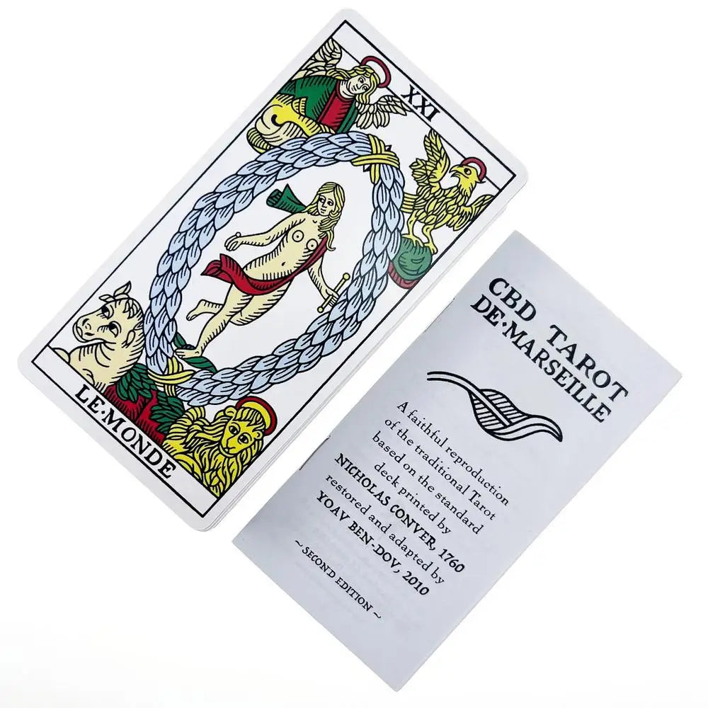 🃏 Marseille Tarot Deck – Full English Version, 78 Cards with Gilded Edges, Magic Tarot Board Game, Universal Mini Rider Tarot