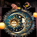 🃏Sun and Moon Tarot Tablecloth – Pagan Altar Cloth for Tarot Spreads, Divination Readings & Spiritual Oracle Card Mat