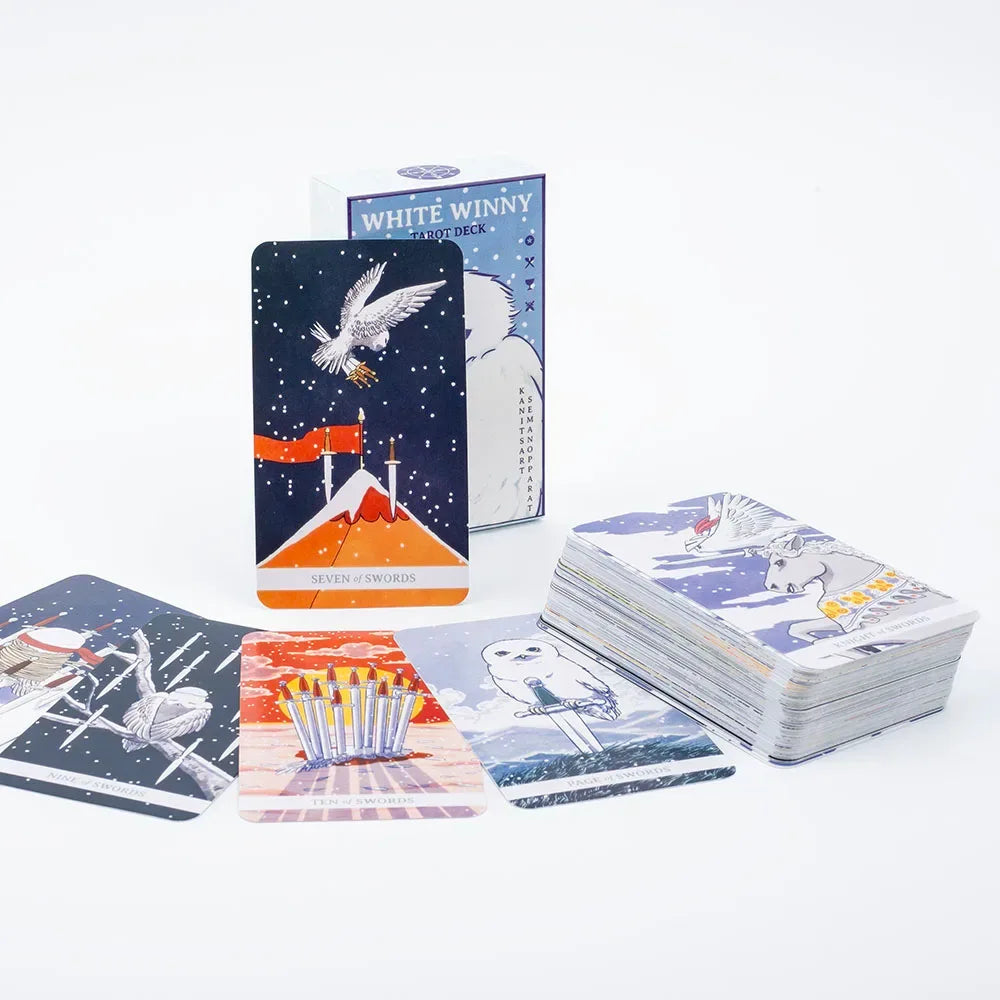 White Winny Tarot Deck - 80-Card Divination Set with PDF Guidebook for Intuitive Readings, Self-Discovery & Fun Parties