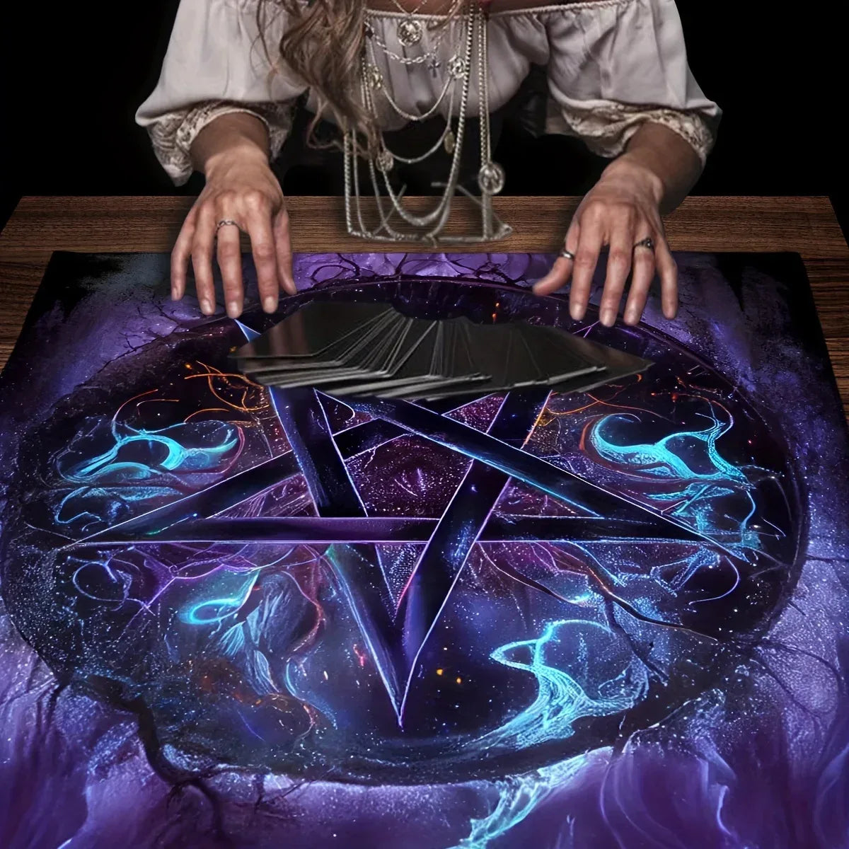 🌠 Tarot Tablecloth Astrology Witch Home Decor | Themed Altar Cloth for Christmas, Halloween, Thanksgiving & Spiritual Events
