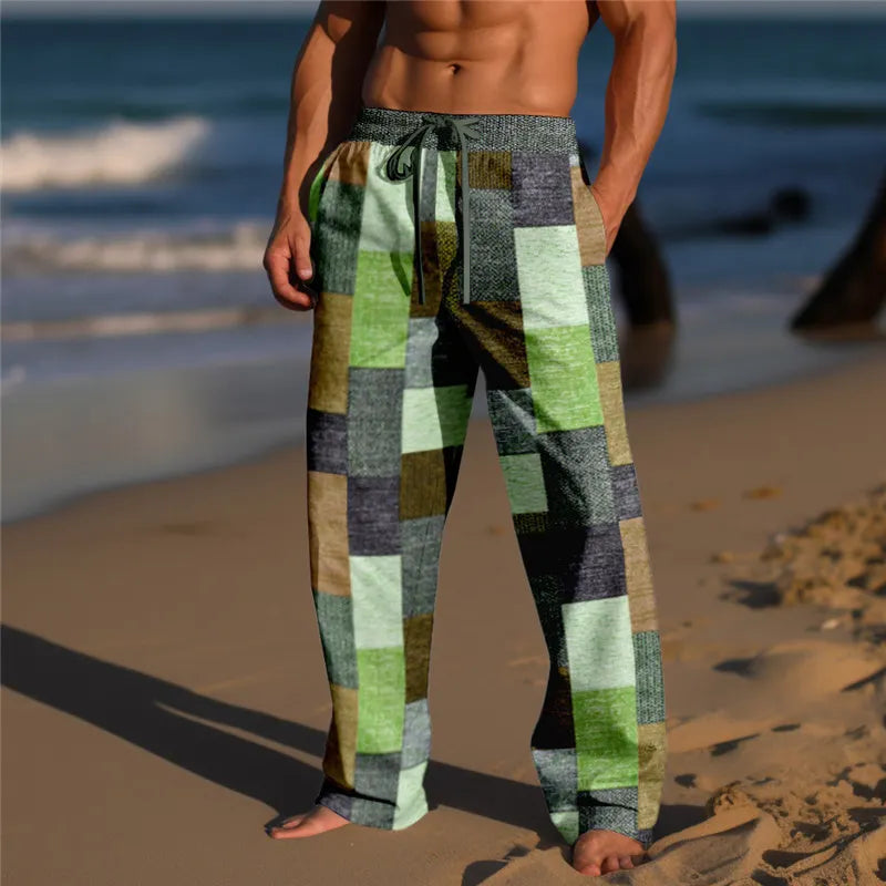 ✨ Urban Breeze 3D Color-Block Plaid Summer Shorts: Men's High-Definition Graphic Beachwear & Relaxed Elastic-Waist Vacation Trousers (2026 Summer Collection) SJC04J2025051TP