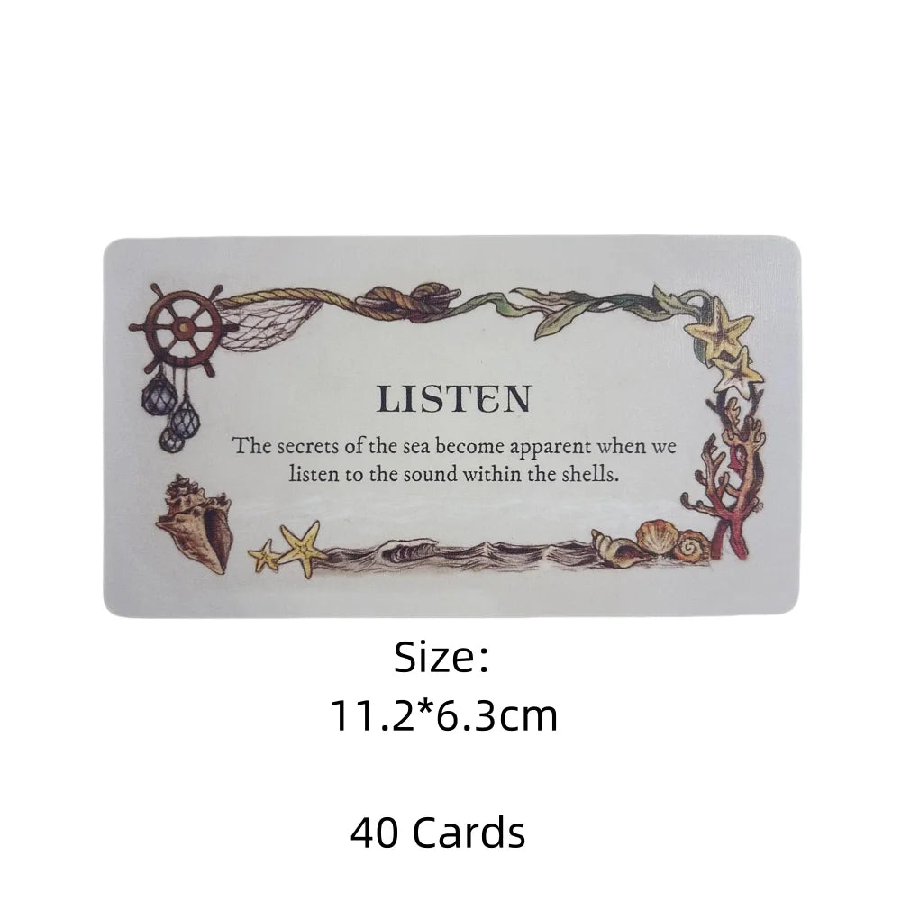 Sea Melodies Oracle Cards – 40-Card Deck "Message From The Mermaids" English Visions Divination Edition for Board & Party Games
