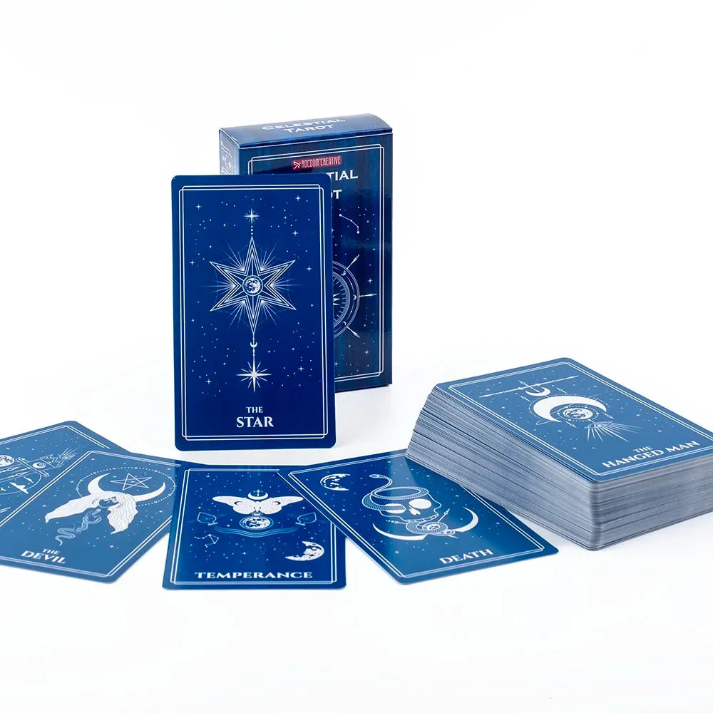 🌌 Celestial Tarot Deck – 78 Cards Divination Edition Cosmic & Celestial Themed Compact 10.3 x 6 cm Board Game & Intuitive Readings
