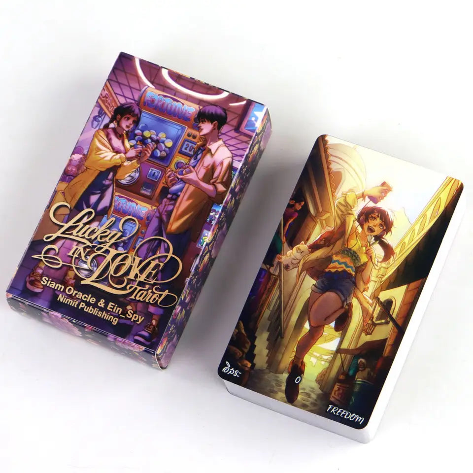 💖 Lucky In Love Tarot Deck – Vibrant Anime Style 78-Card Rider Waite-Based Deck for Beginners and Collectors
