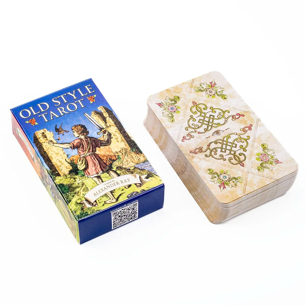Old Style Tarot – 79-Card Vintage-Inspired English Visions Divination Deck for Board Games and Fortune Telling (10.3x6 cm)