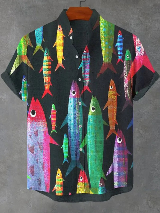 ✨ Coastal Life 3D Panoramic Graphic Shirt: Men’s Ultra-Relaxed Loose Fit Hawaiian Top with High-Definition Seaside Print & Breathable Vacation Fabric (2026 Edition) CSZHB20252816M