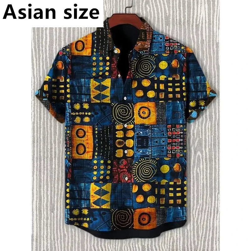 🌍 The Neo-Tribal African Masterpiece: Premium Men's 3D Retro Shirt – High-Definition Ethnic Graphic Print, Breathable Lightweight Performance Fabric, and Sophisticated Vintage Streetwear Silhouette Shirts-FYA37023