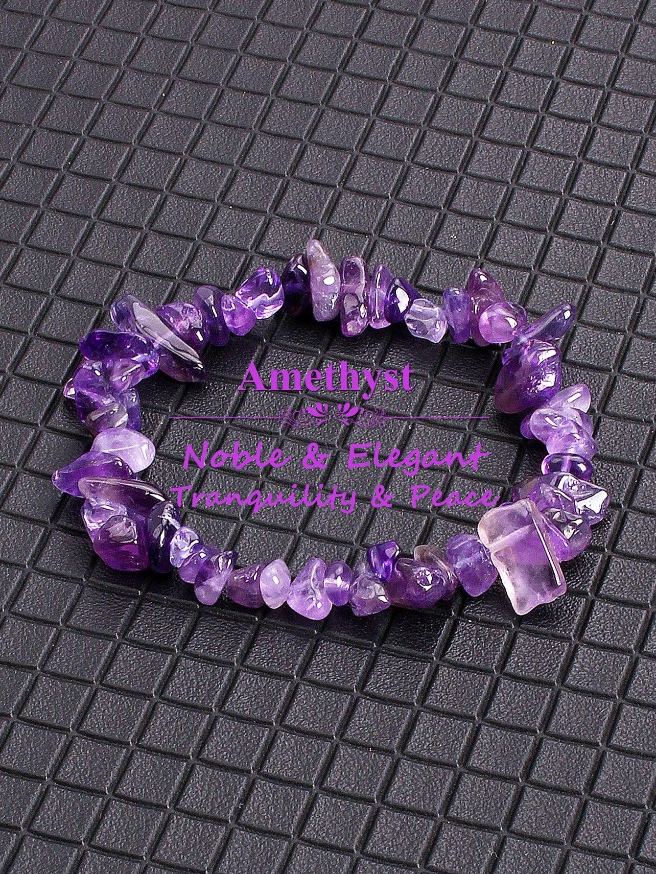✨ Natural Gold Color Obsidian Crushed Stone Beads Bracelet – Protection & Deep Grounding Energy Jewelry 4Amethyst