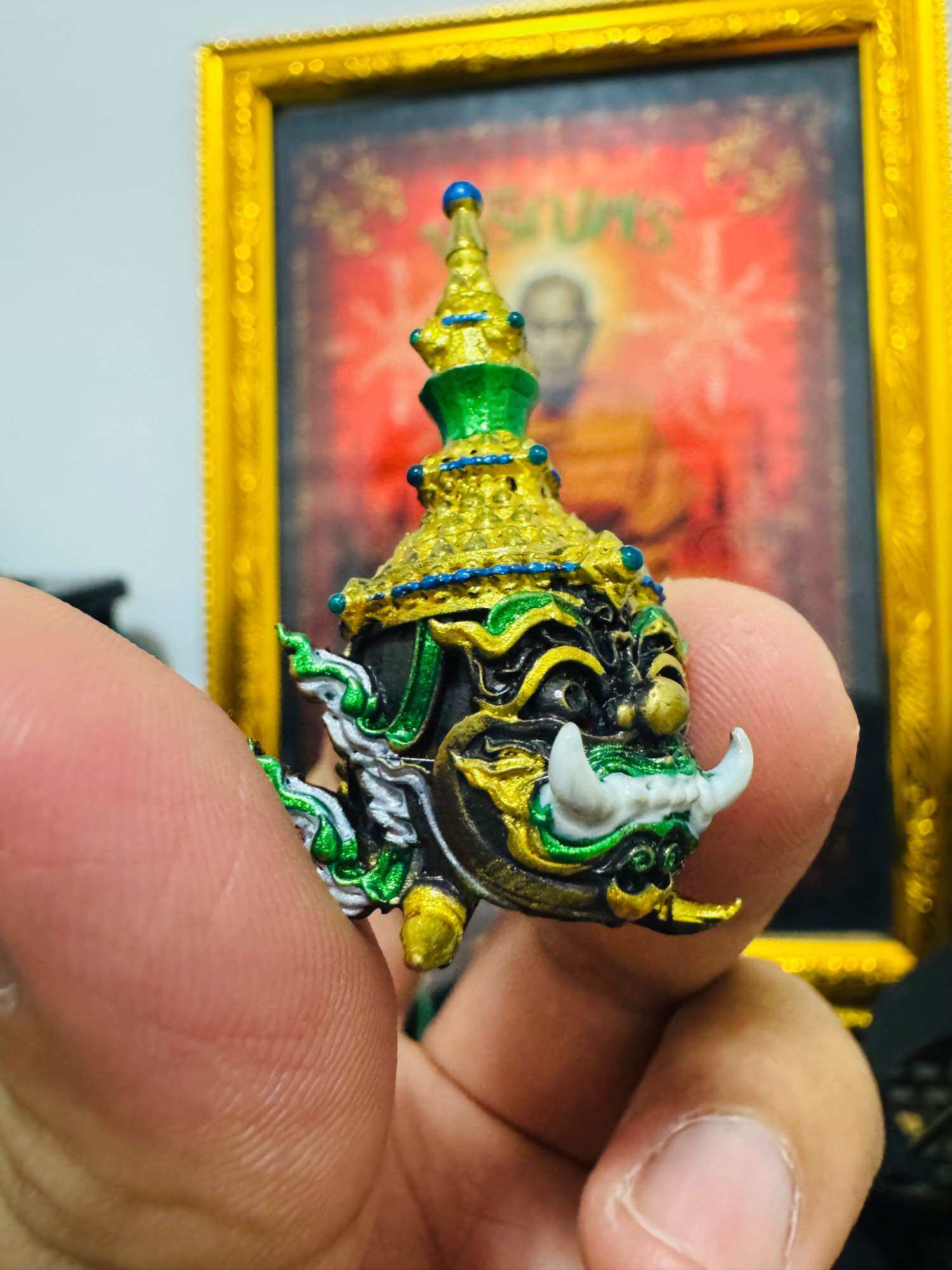 ⚡ Elevate Your Fortune and Destiny with the Buddha Art Kuvera Noi Ariya Sap﻿ – Enamel-Layered Head Coin with Authentic Codes, Blessed by Luang Pho Pat, Wat Huai Duan, Nakhon Sawan! ⚡