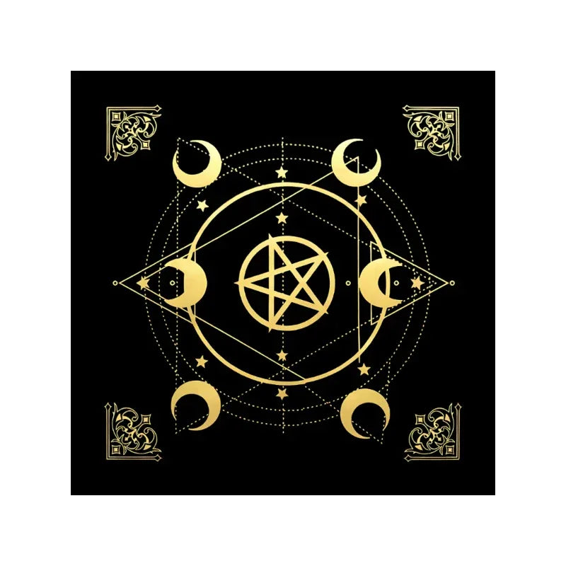 🌟🌙Mystic Star Moon Tablecloth | Bohemian-Style Table Decor & Accessories – Perfect for Tarot Party Table Setting YLB-4
