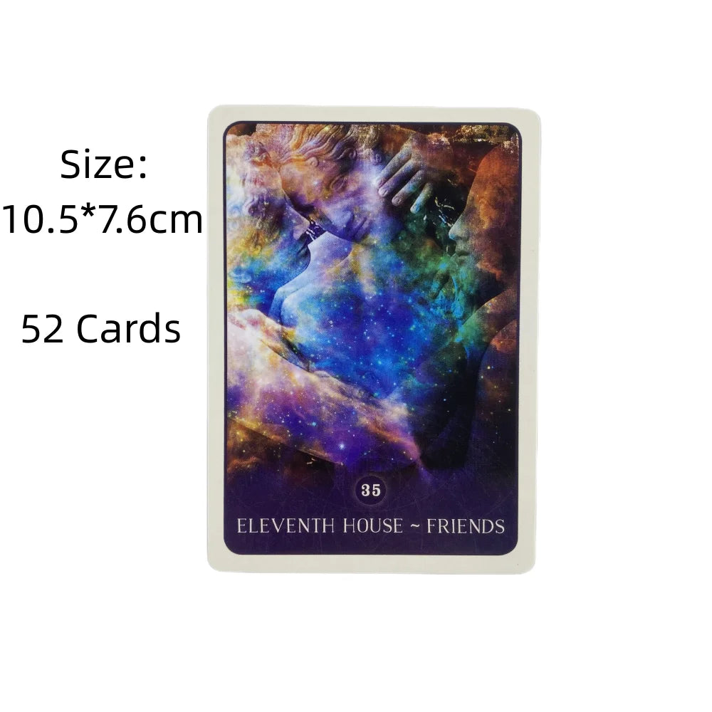 🌑 Black Moon Astrology Oracle Cards – 52-Card Deck with Paper Guidebook for Fate Divination, Cosmic Insight, and Party Games