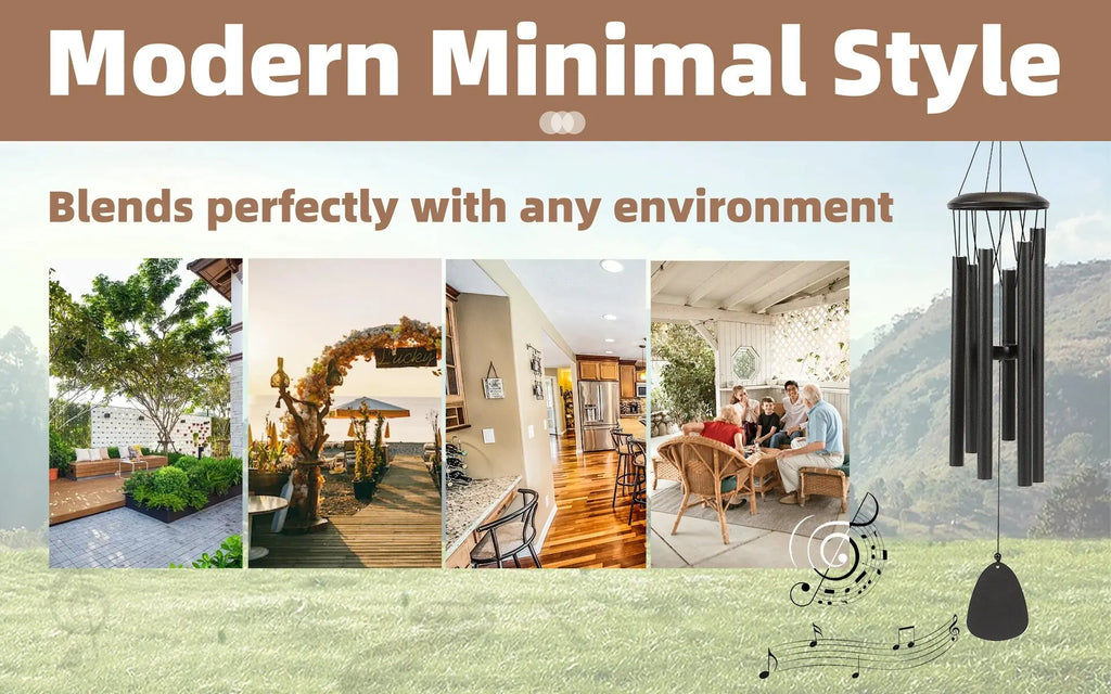 26 Inch Outdoor Wind Chimes – Durable Aluminum Tubes for Relaxing Sounds and Garden/Ambiance Decor