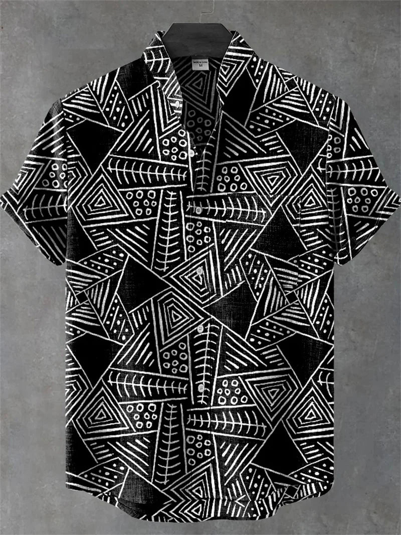 🐙 The Vintage Cephalopod: Premium Men’s Hawaiian Linen Shirt – High-Definition Retro Octopus Graphic Print, Breathable Organic Cotton-Linen Blend, and Sophisticated Loose-Fit Holiday Button-Down HO457