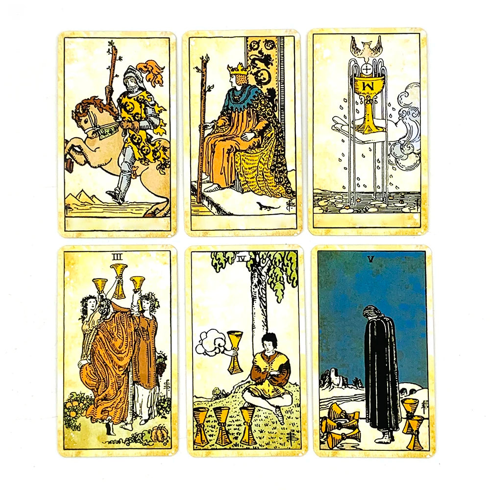 ✨ Metal Box Gilded Tarot Cards Deck – 78 Cards | Elegant Divination & Family Board Game | English Version with Paper Guidebook