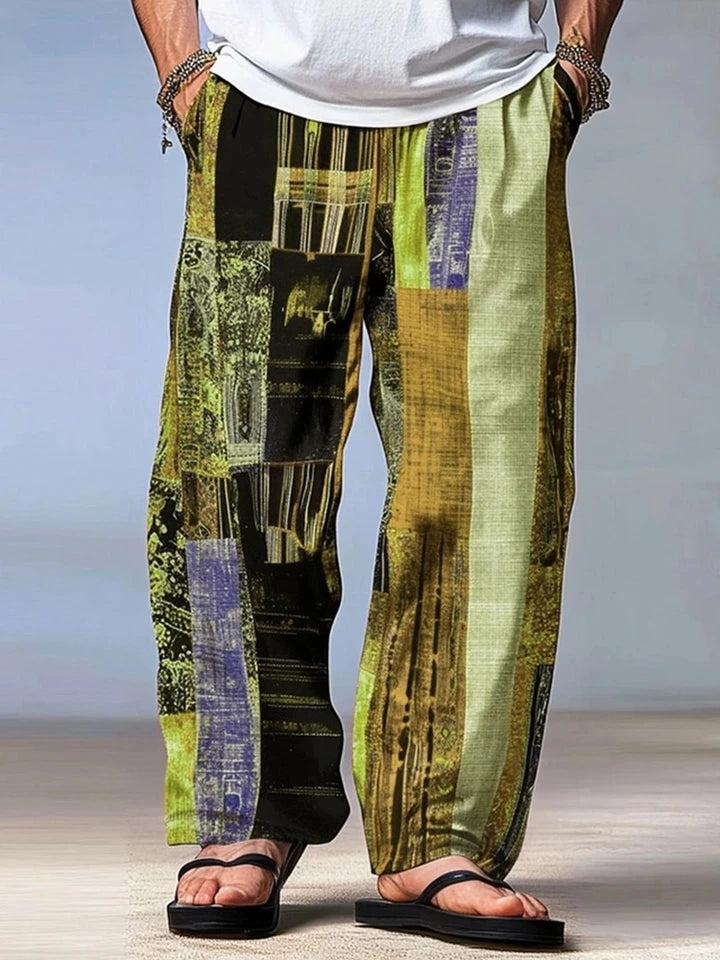 ✨ The Matrix-Vibe 3D Geometric Summer Beach Pants: Premium Quick-Dry Men's Casual Drawstring Trousers with Elastic Waist, Hyper-Realistic Optical Prints, and Full Family Sizing (Kids to Adult 5XL)