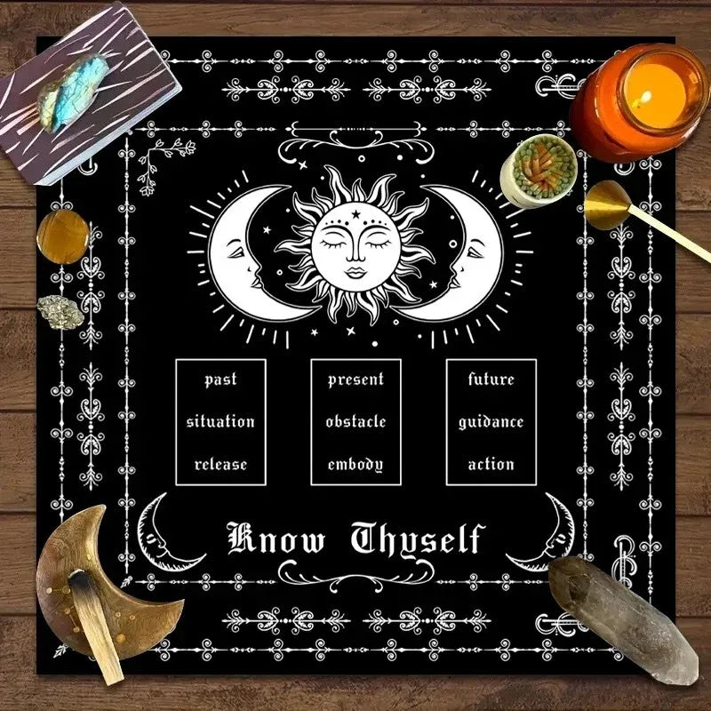 🃏 Mandala Tree of Life Tarot Tablecloth – Sea Velvet Square Butterfly Altar Cloth for Tarot Readings, Terrace Dining & Multi-Purpose Mystic Decor 039