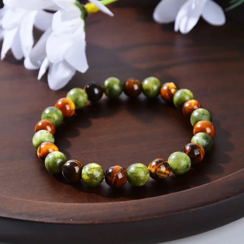 ✨ Natural Stone Symbolic Beaded Bracelet – Unisex Anxiety Relief, Protection, Money Attraction & Spiritual Inner Self-Love Jewelry