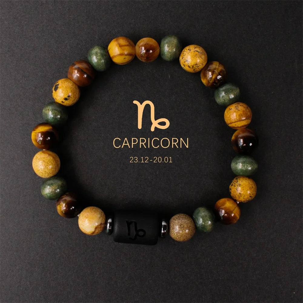 ✨ Boho Natural Stone Tiger’s Eye Bracelet – Unisex Jewelry for Women & Men – Unique Birthday & Christmas Gift for Boyfriend brownish yellow